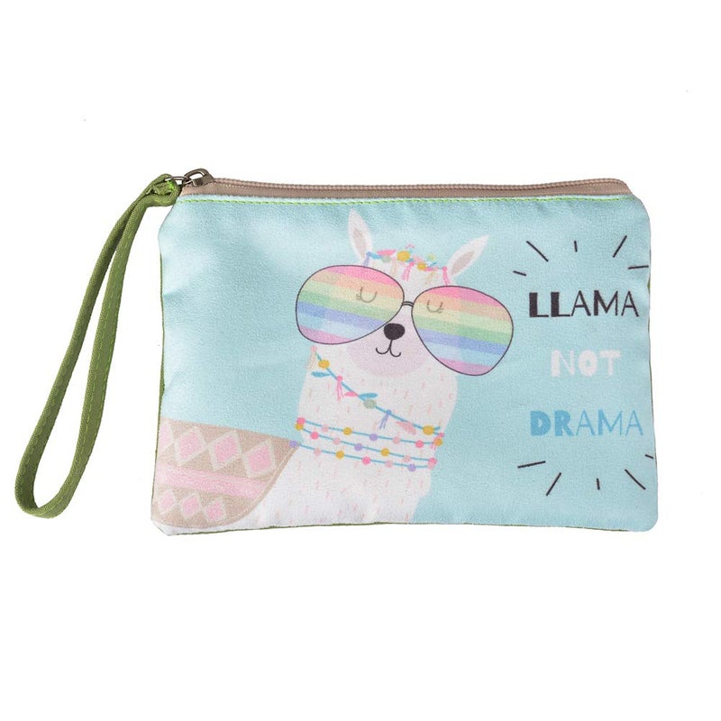 Rantanto Small Cute Cash Coin Purse, Canvas Change Purse, Kawaii Coin Pouch With Handle Christmas Gift For Women Teenager Girls (BG0014 Llama With Glasses) - Image 1